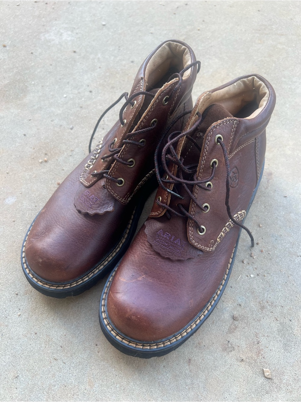 Aria Brown Leather Lace-Up Men's Work Boots